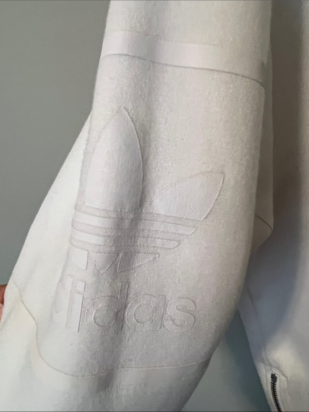 adidas White Sweatshirt with Raised '03' Graphic and side zippers - Picture 7 of 8